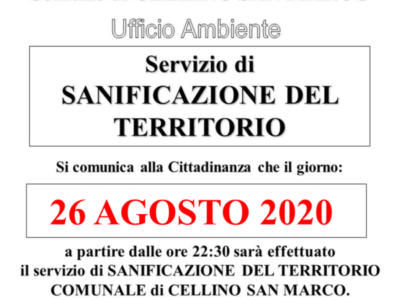 SANIFICAZIONE DEL TERRITORIO